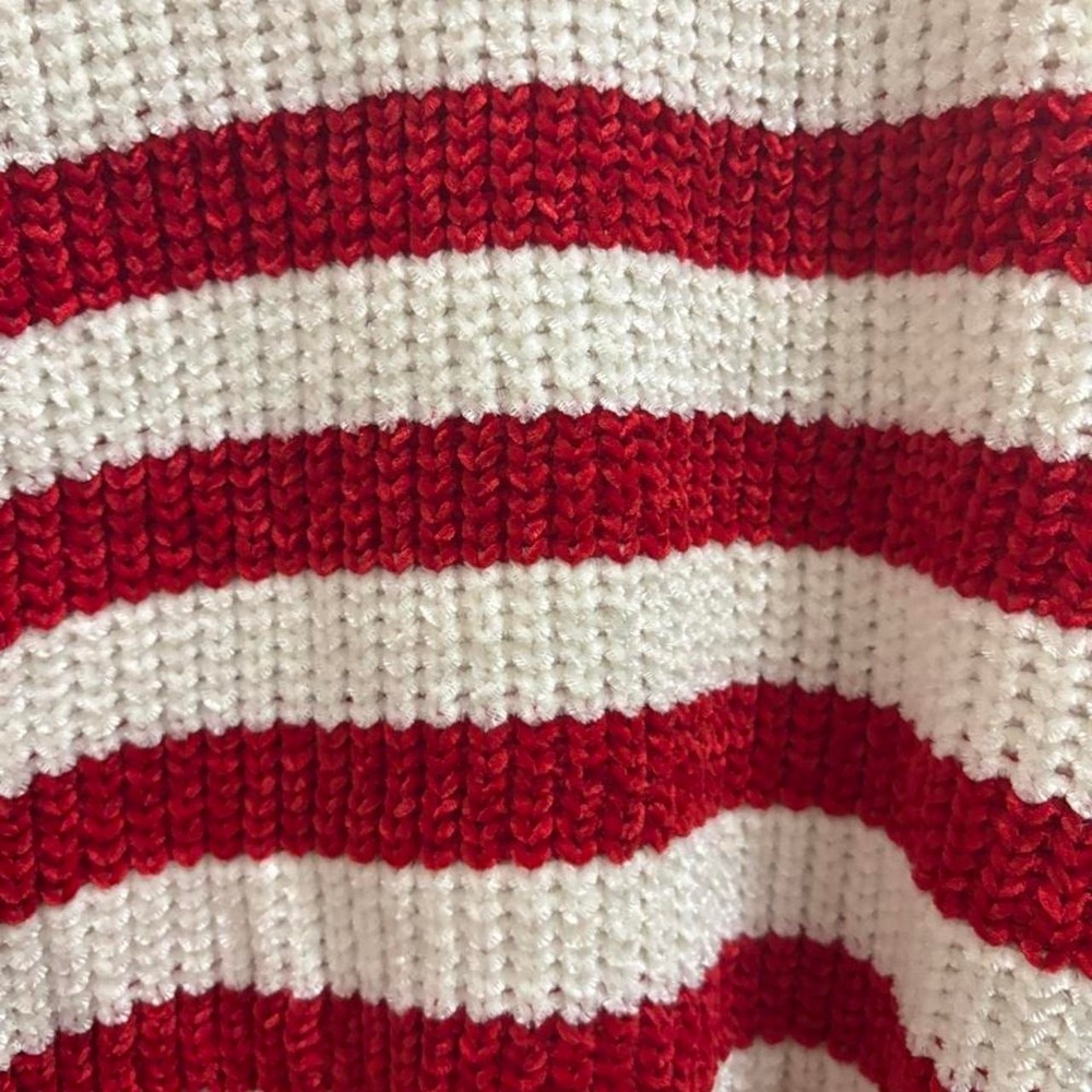 Abela Story Red and White stripe sweater size small - Picture 4 of 6